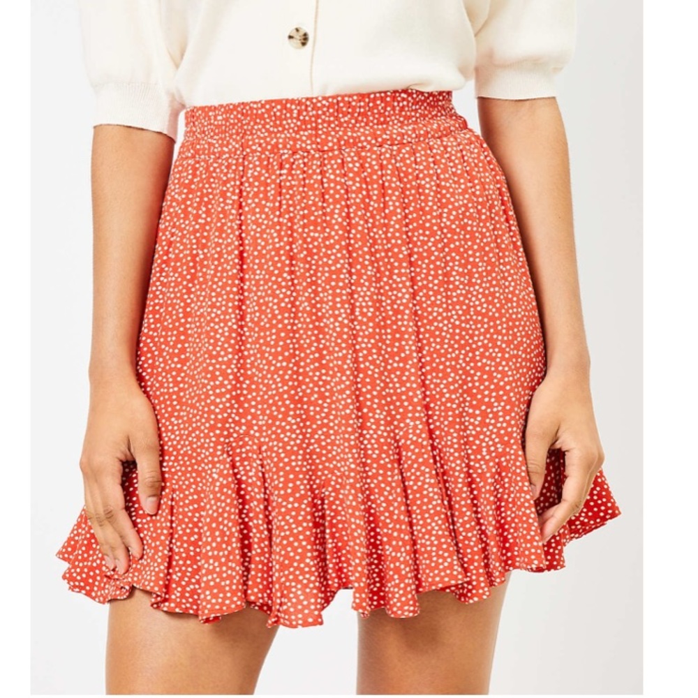 Loft flouncy pull on polka dot skirt